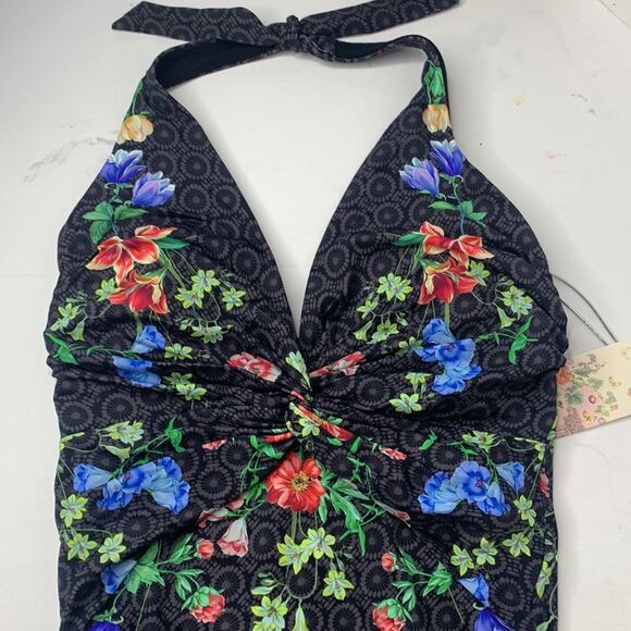 Johnny Was color twist black floral one-piece swimsuit NWT - Picture 4 of 11